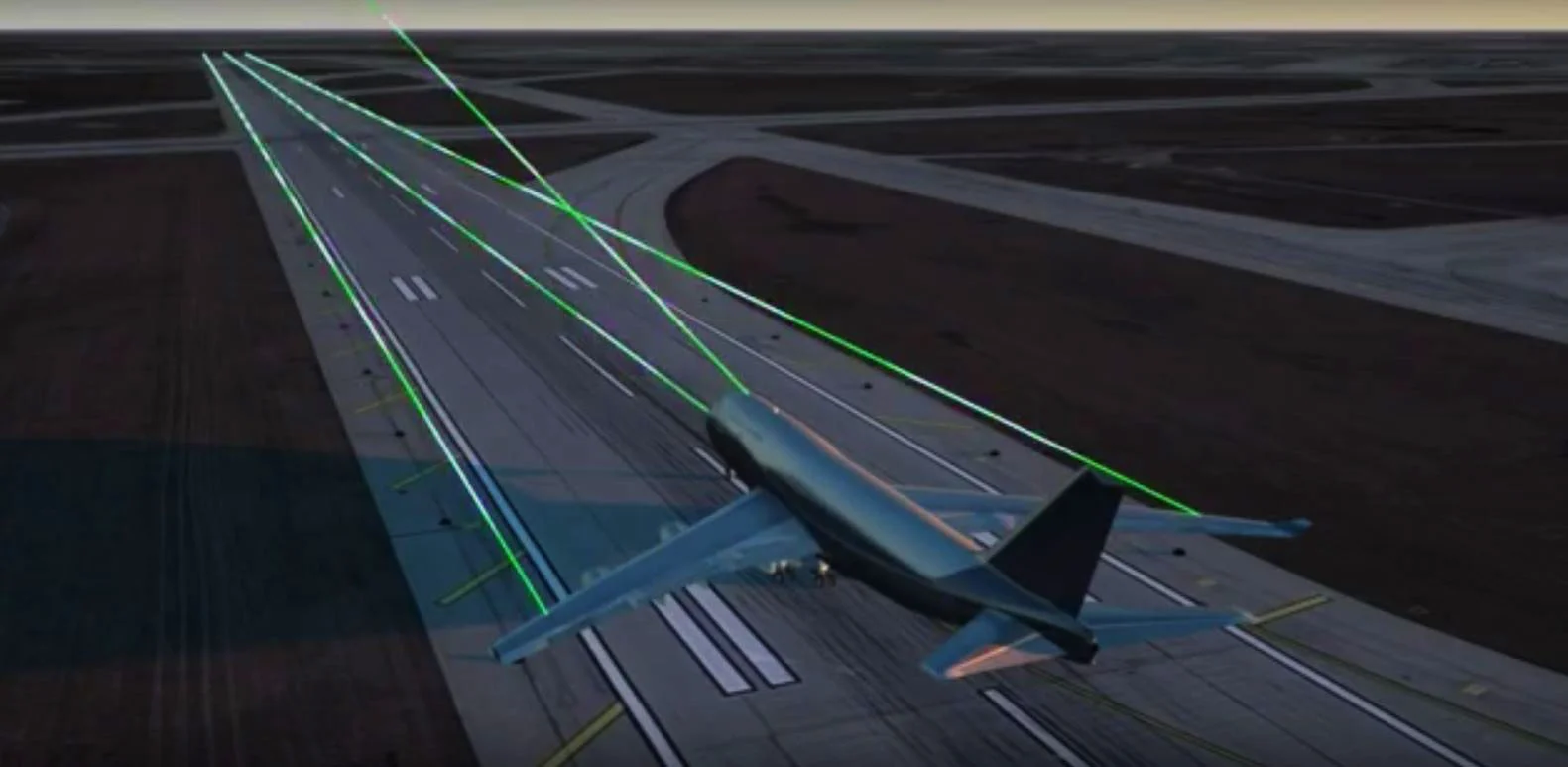 The ALTACAS system uses lasers to scan the area ahead of an aircraft to warn of potential collision hazards
