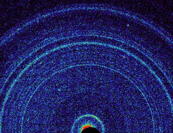 The CheMin's X-ray diffraction photograph of the Rocknest soil samples (Photo: NASA)