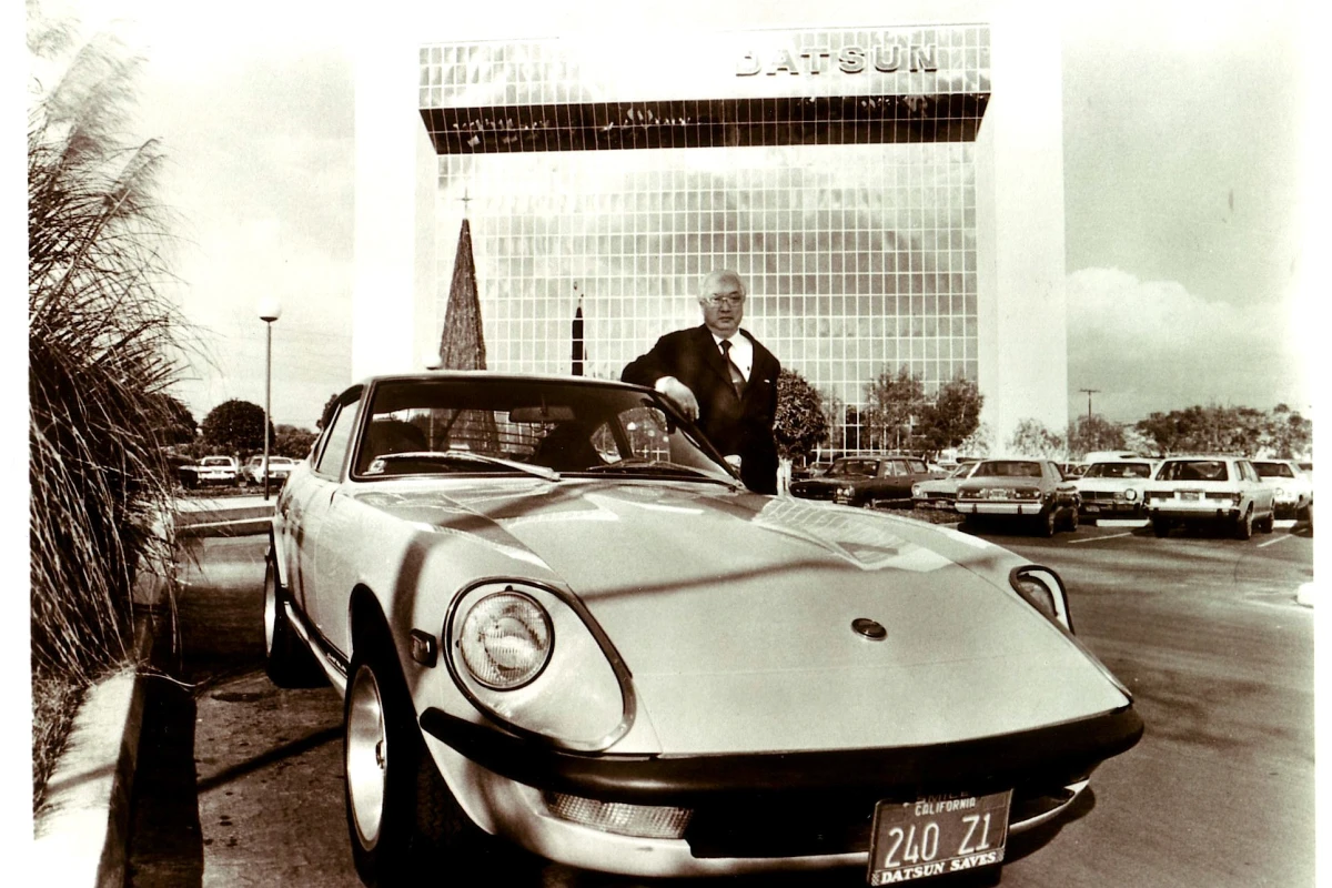 Yutaka Katayama and his baby, the first 240 Z
