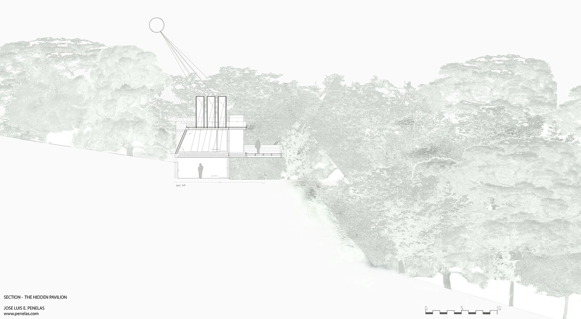Architectural drawing of the Hidden Pavilion
