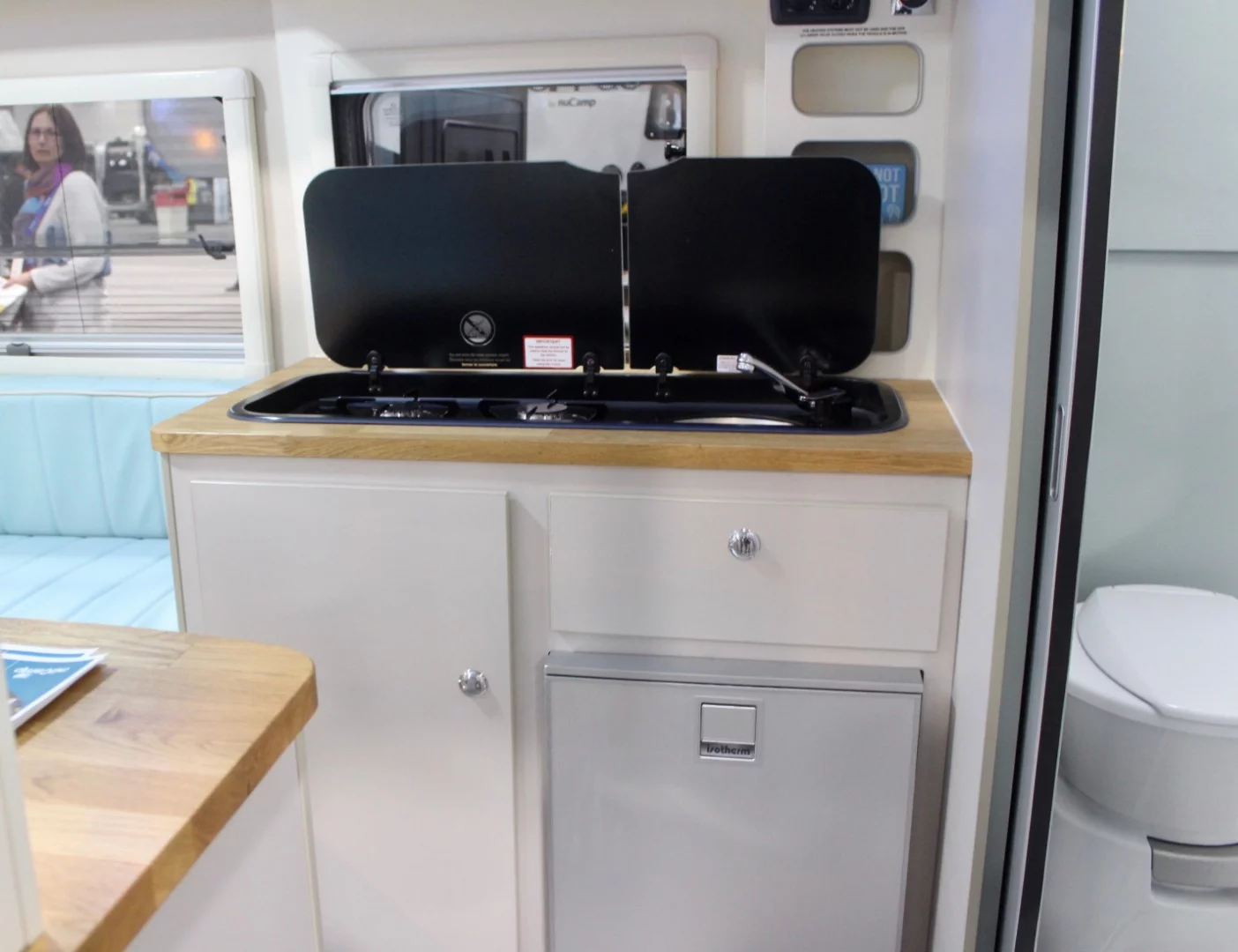 Kitchen block in the Barefoot trailer