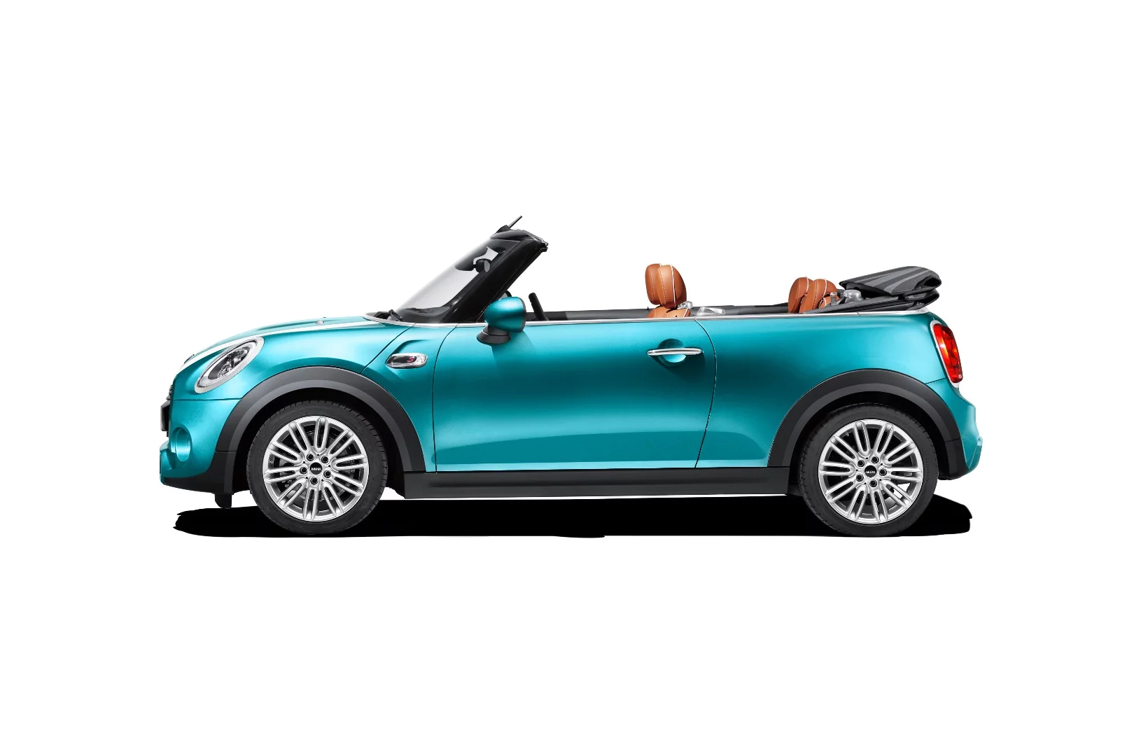 The Mini Convertible's roof in action