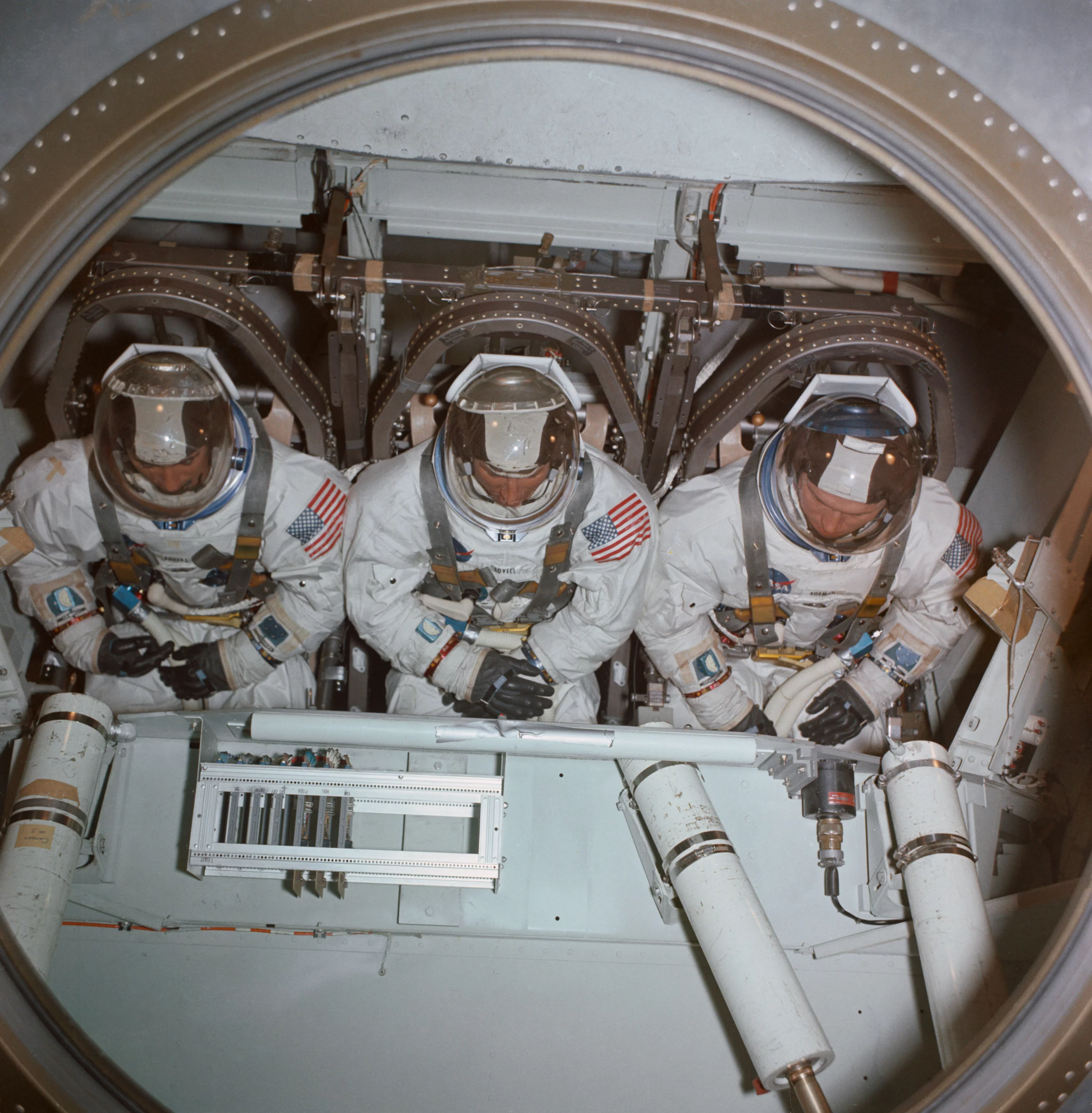 Apollo 8 crew during centrifuge tests (Image: NASA)
