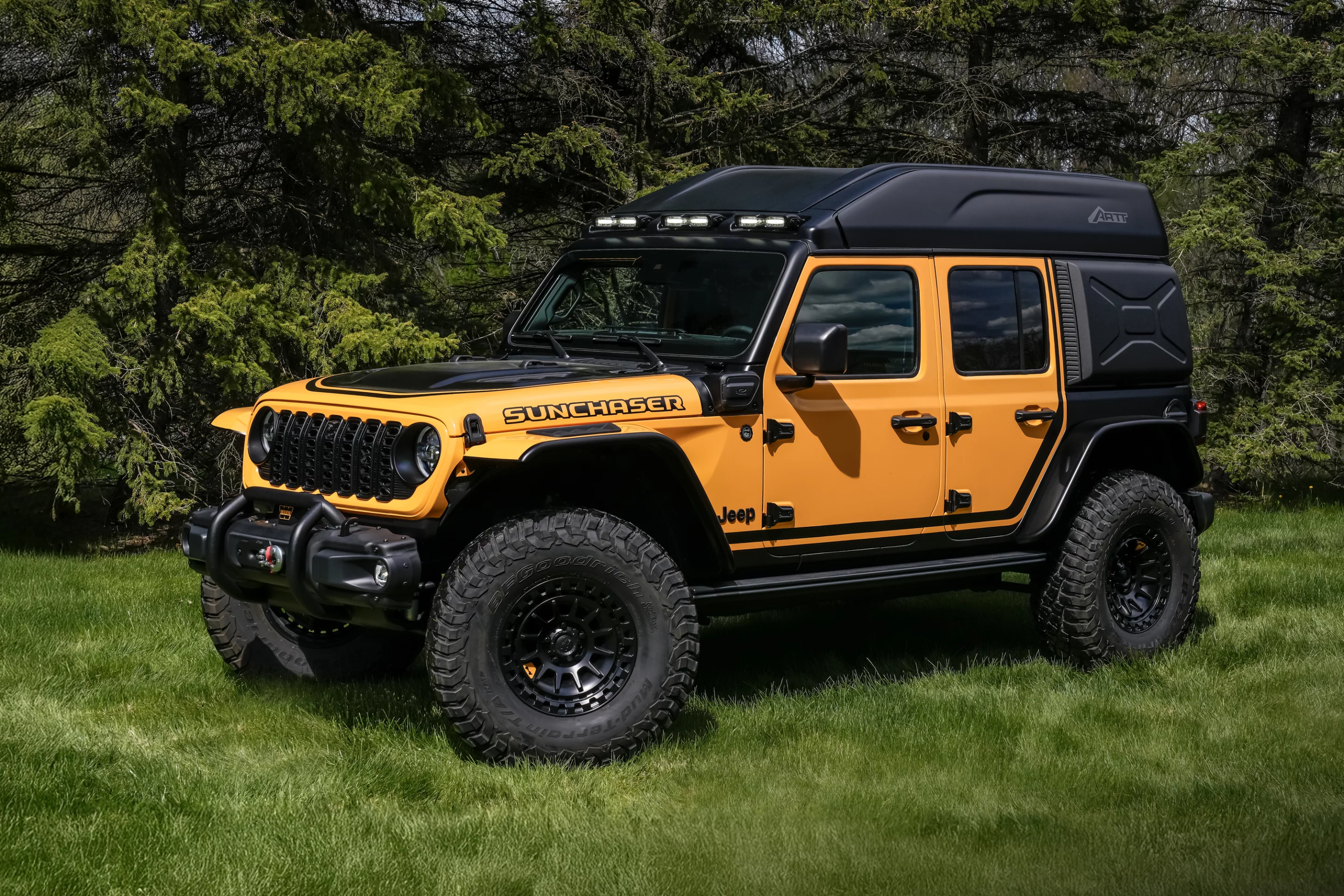 It's not the sleekest rooftop, but Jeep's Awning and Rooftop Tent concept holds some extra hardware