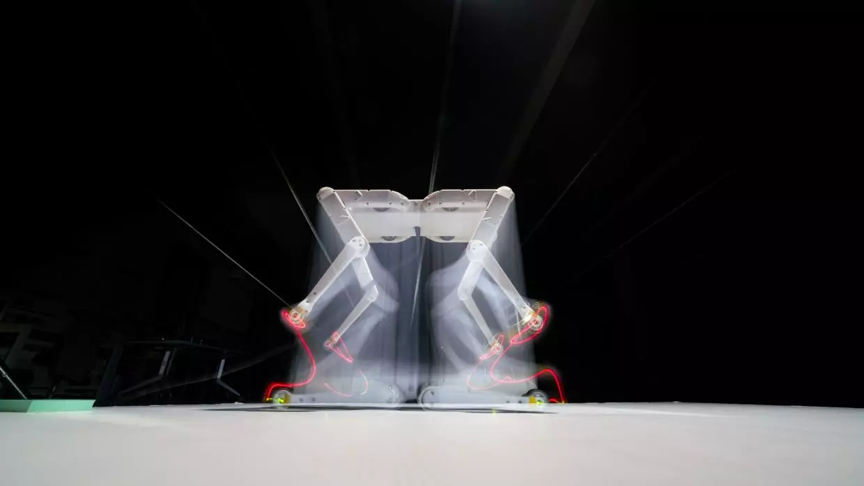 A double exposure shows Solo 8 jumping into the air