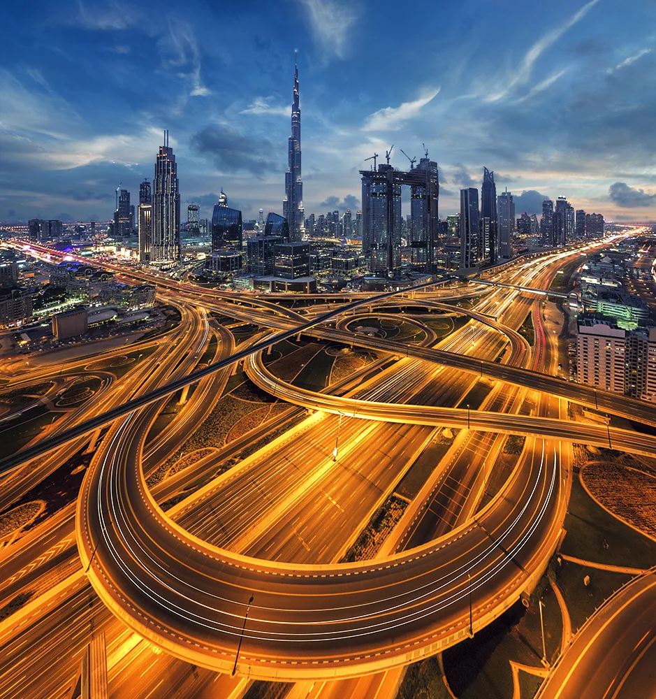 3rd Place, Professional, Cityscape. A famous crossroad in Dubai