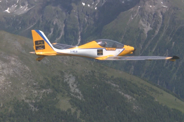 The Elektra One Solar on its way across the Alps