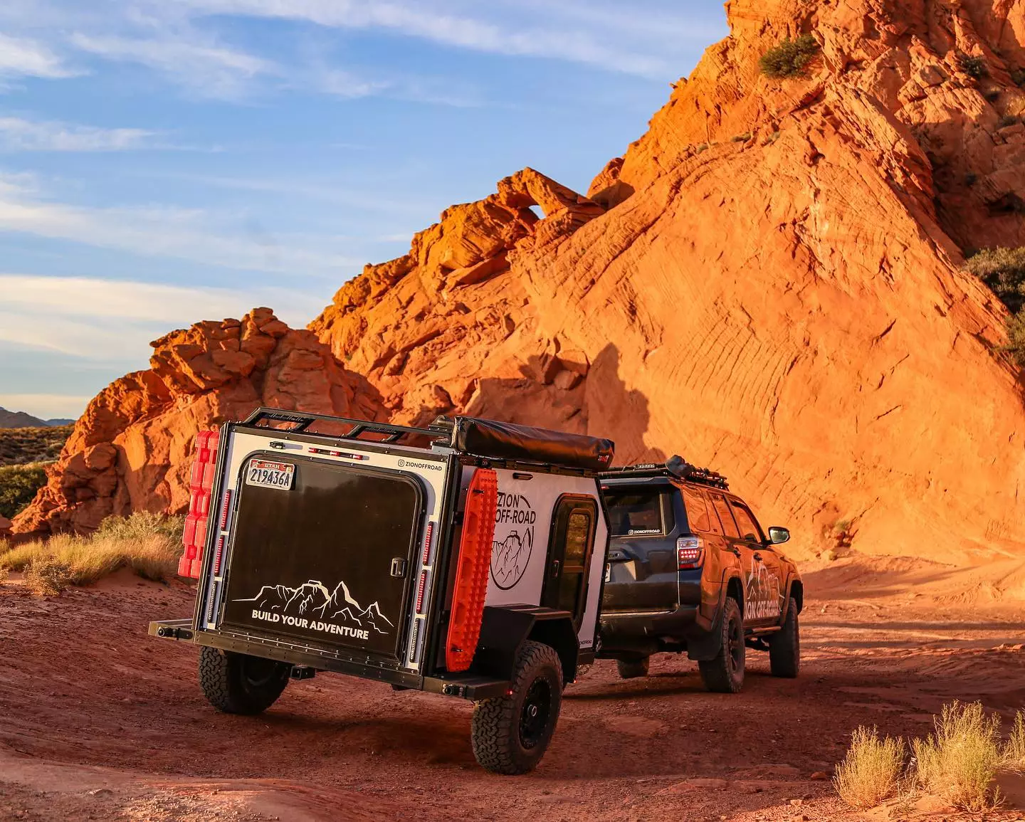 The Zion Off-Road trailer comes with a large tailgate door but no available kitchen equipment beyond a cooler slide