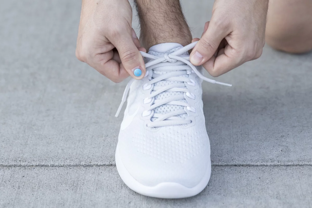 UV Sense – the blue disc on the thumb – can be worn for up to two weeks at a time