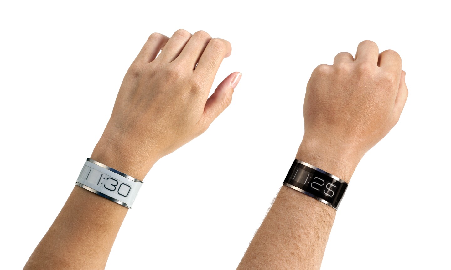 The CST-01 comes with a white-on-black/black-on-white display (with a custom font) that's readable in sunlight with a 180 degree viewing angle