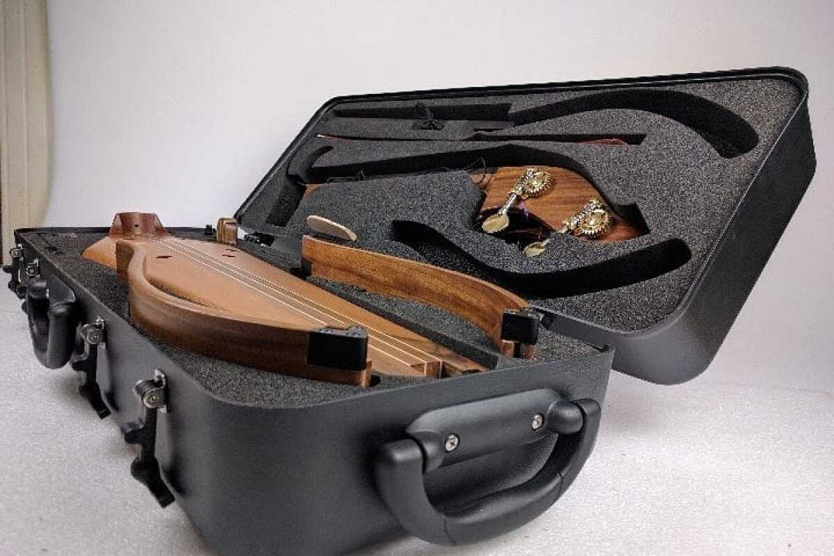 This double bass breaks apart for travel