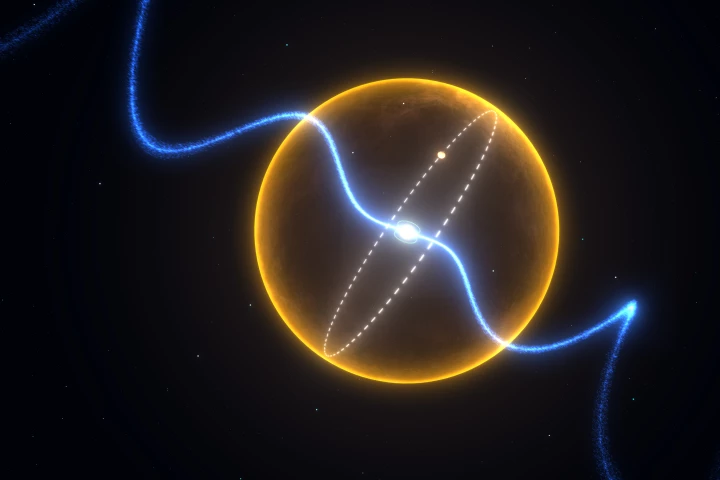 The "diamond planet" orbiting the radio wave-emitting pulsar J1719-1438 (Image: Swinburne Astronomy Productions)