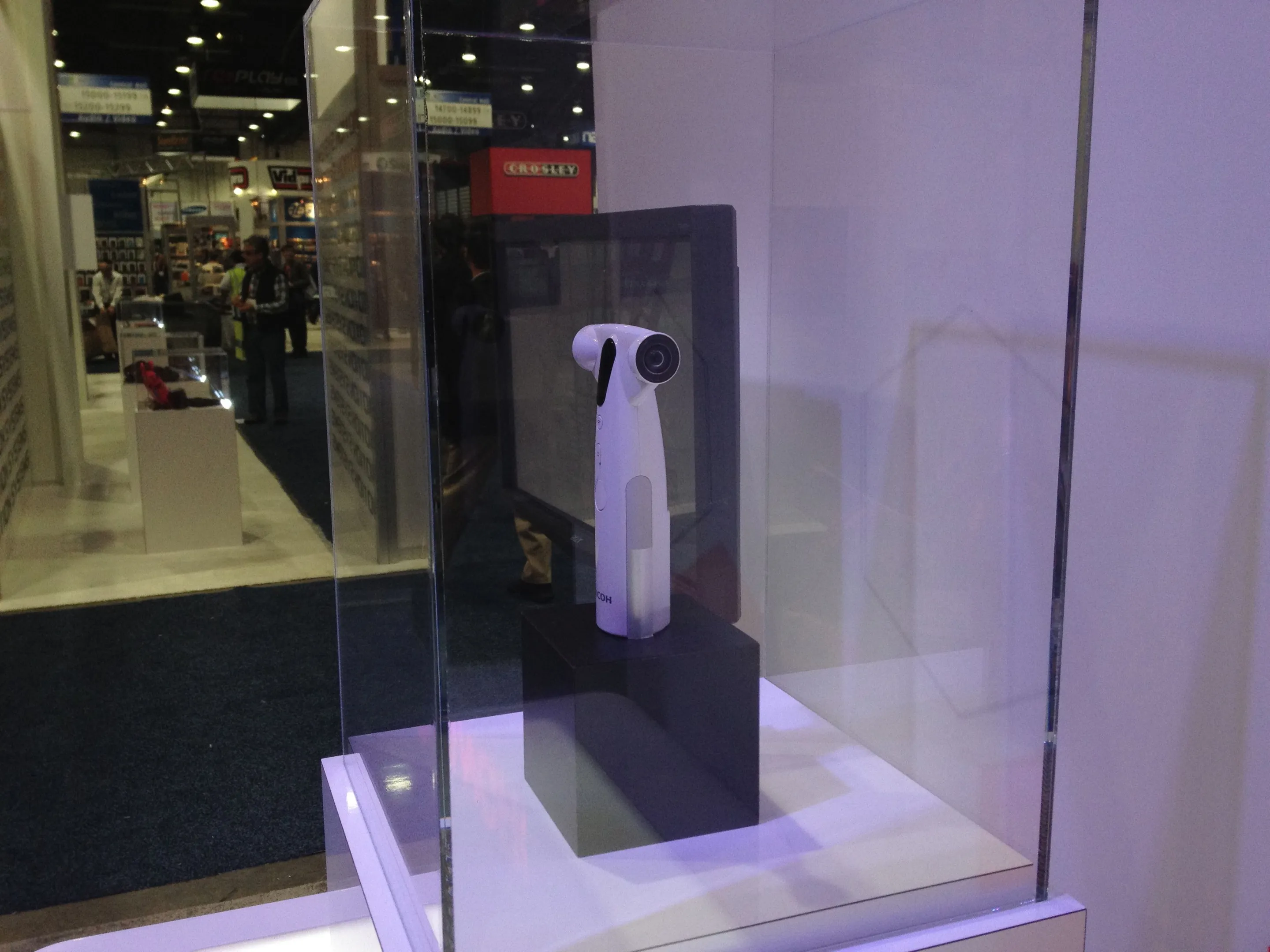 The side of Richo's 360-degree one shot panoramic camera prototype