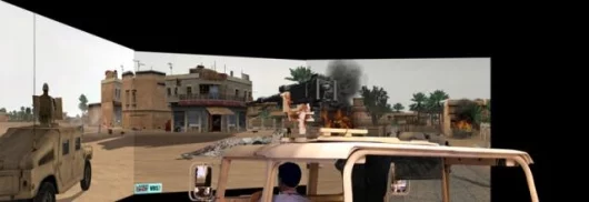 VBS2 used with vehicular gunnery trainer