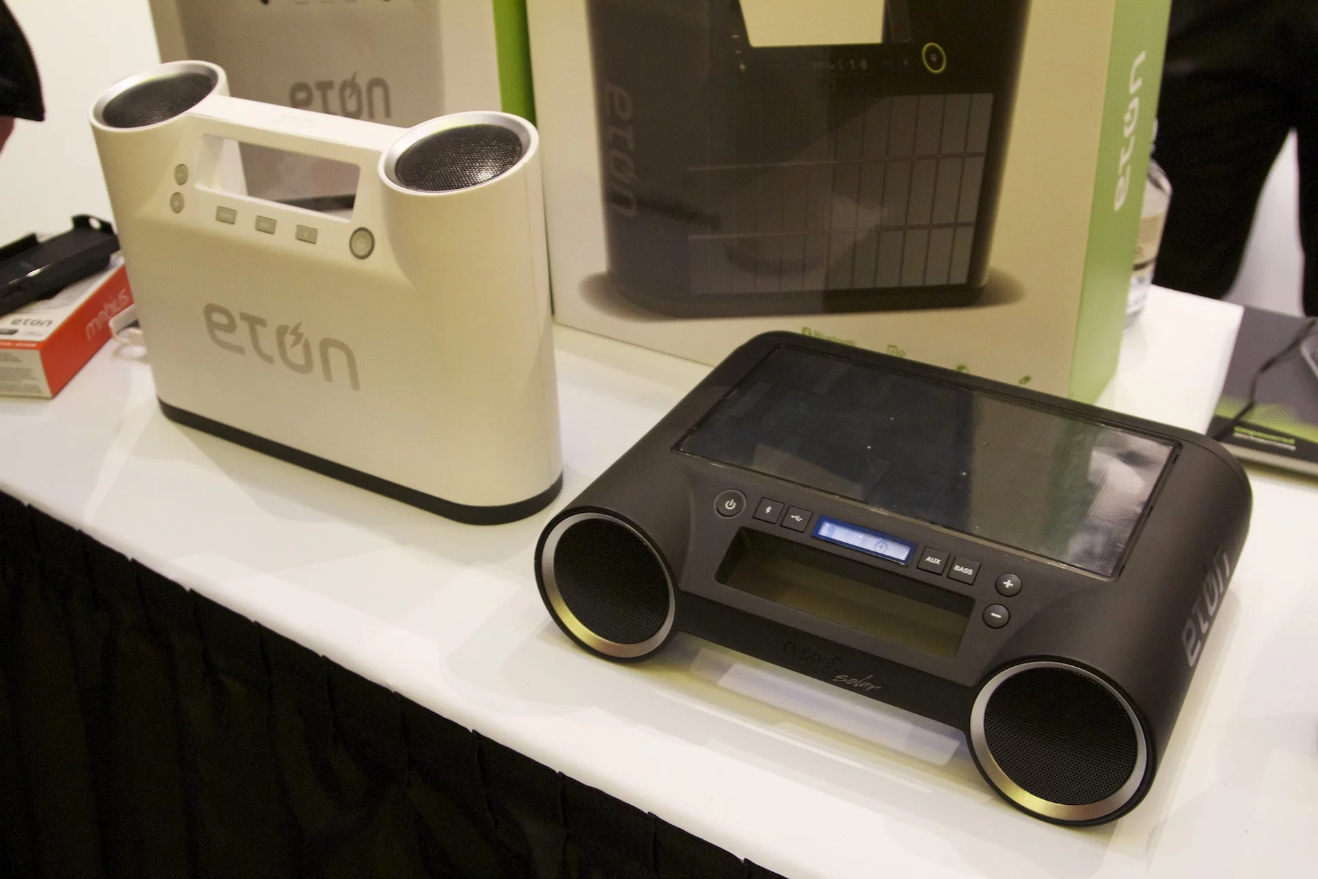 The Rukus (left) and Rukus Solar (right) portable Bluetooth sound systems