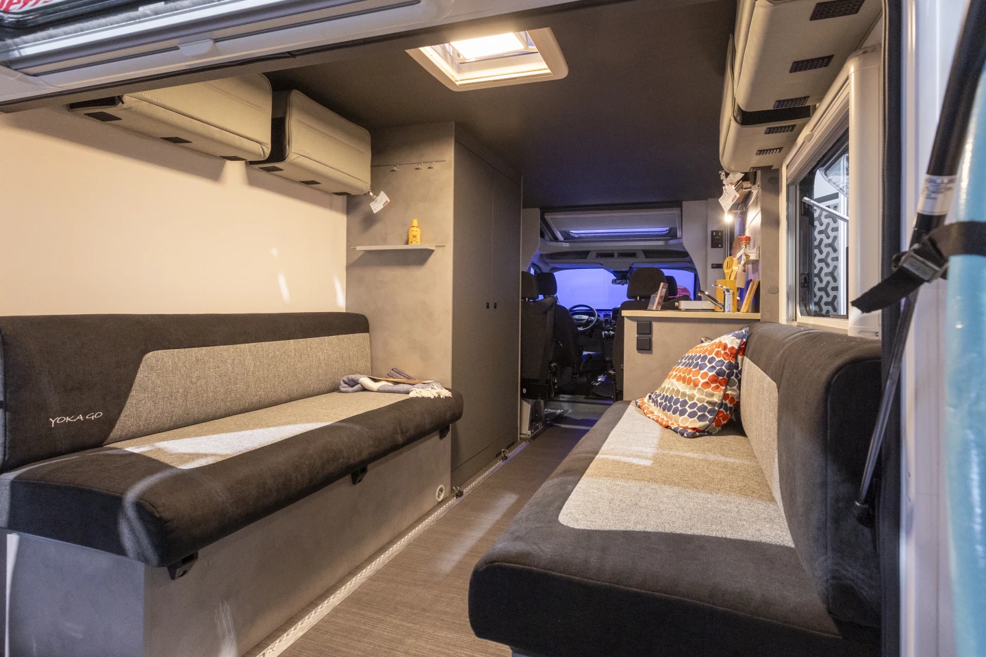 The dual rear benches create a lounge, dining area and convertible bed