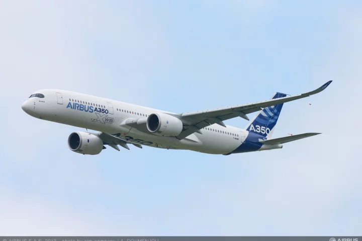 The Airbus A350 XWB made a visit to the 2013 Paris Air Show during its third test flight