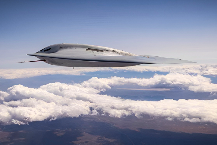 The B-21 Raider in flight
