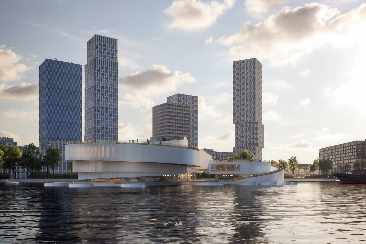 Part of the Maritime Center Rotterdam will underwater and some of the building will be revealed during low tide
