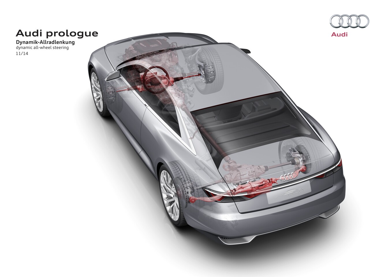The dynamic all-wheel steering system improves handling and stability