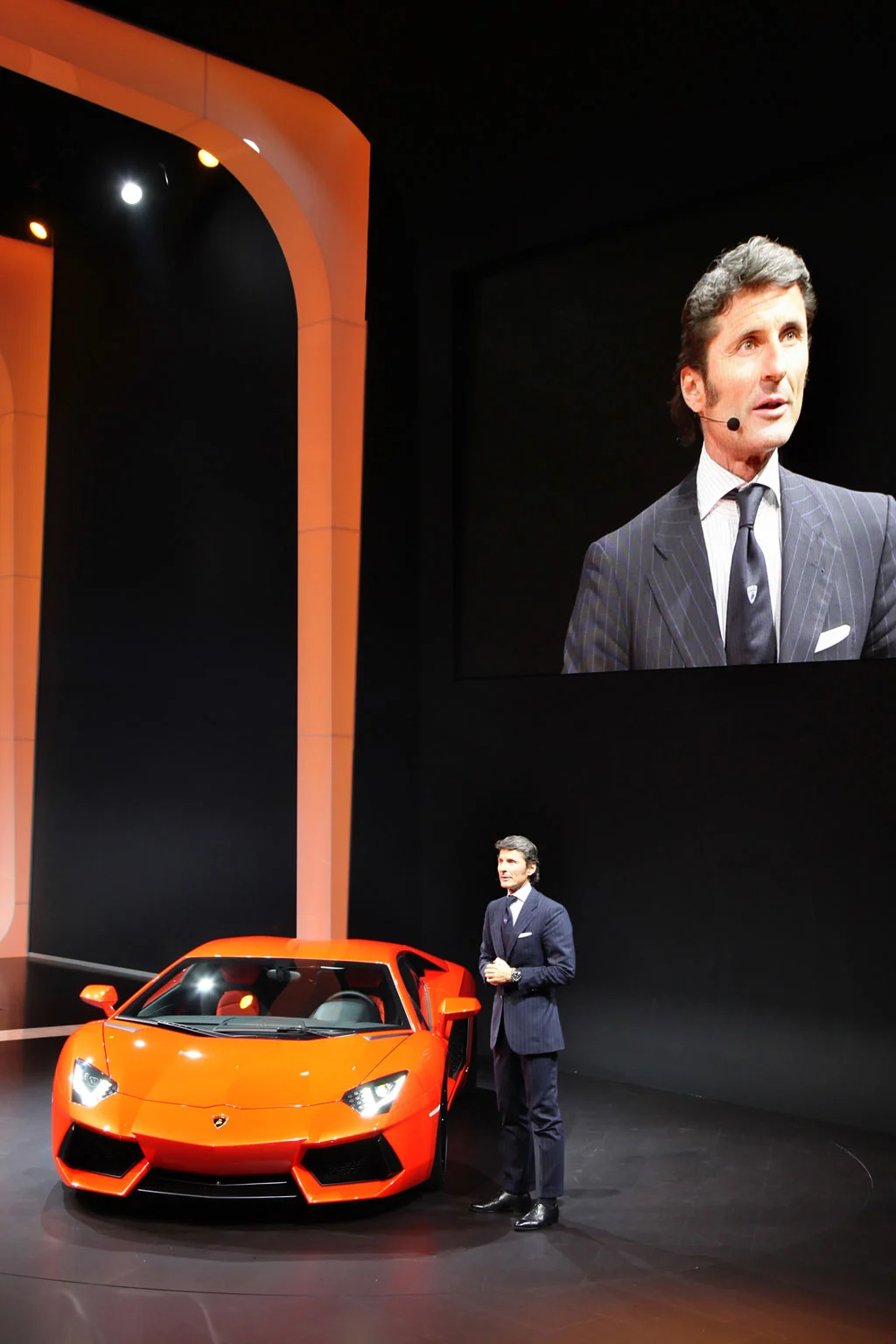 Stephan Winkelmann, President and CEO of Automobili Lamborghini at the launch in Geneva