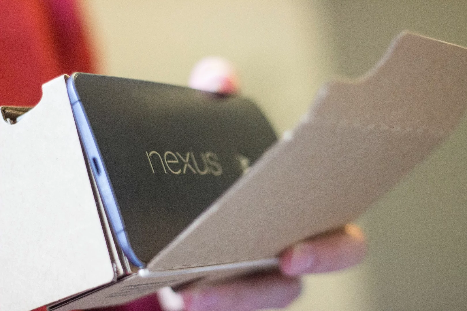The official Cardboard template now supports huge phones, like the Nexus 6