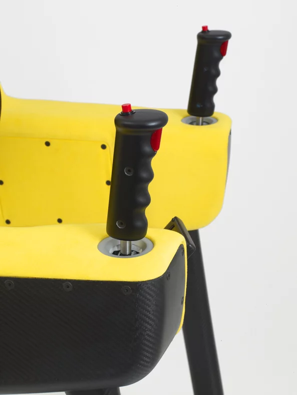 Close-up of the Body Jet's dual-joystick controls (Photo: Marc Newson)
