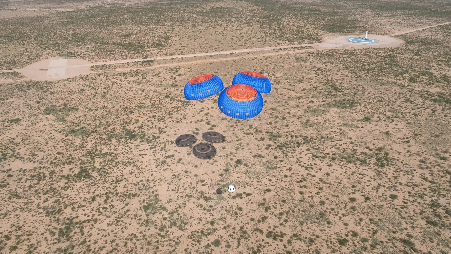 The Crew Capsule touching down