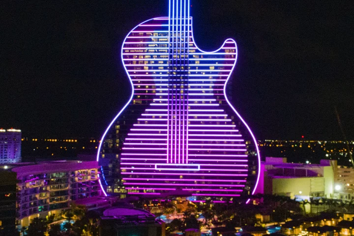 The Seminole Hard Rock Hotel and Casino in Hollywood, Florida, is the world's first guitar-shaped hotel