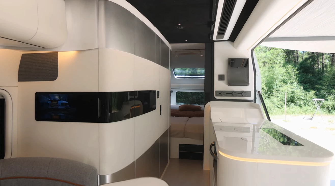 Skydream space-age travel trailer makes camp at the push of a button