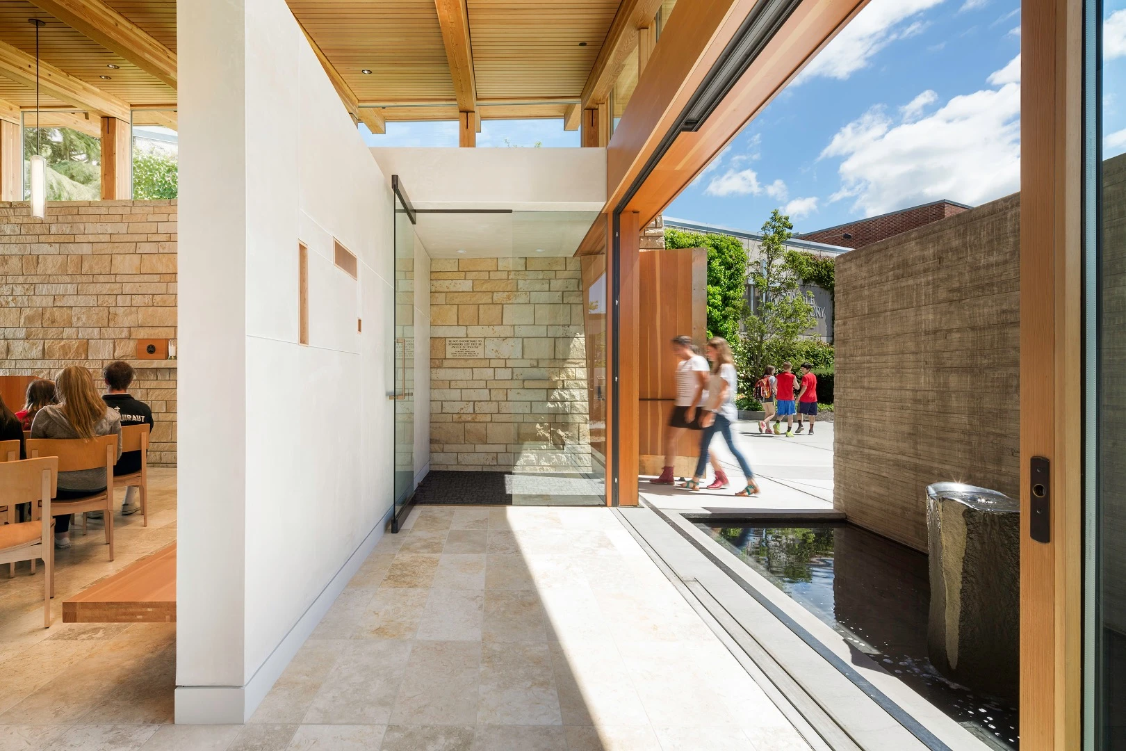 Our Lady of Montserrat Chapel by Hennebery Eddy Architects won the Wood in Educational Buildings award