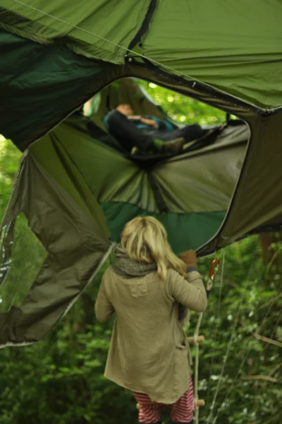 A simple rope ladder allows easy access to and from the tent and ensures no unwanted "visitors" will be making their way in during the night