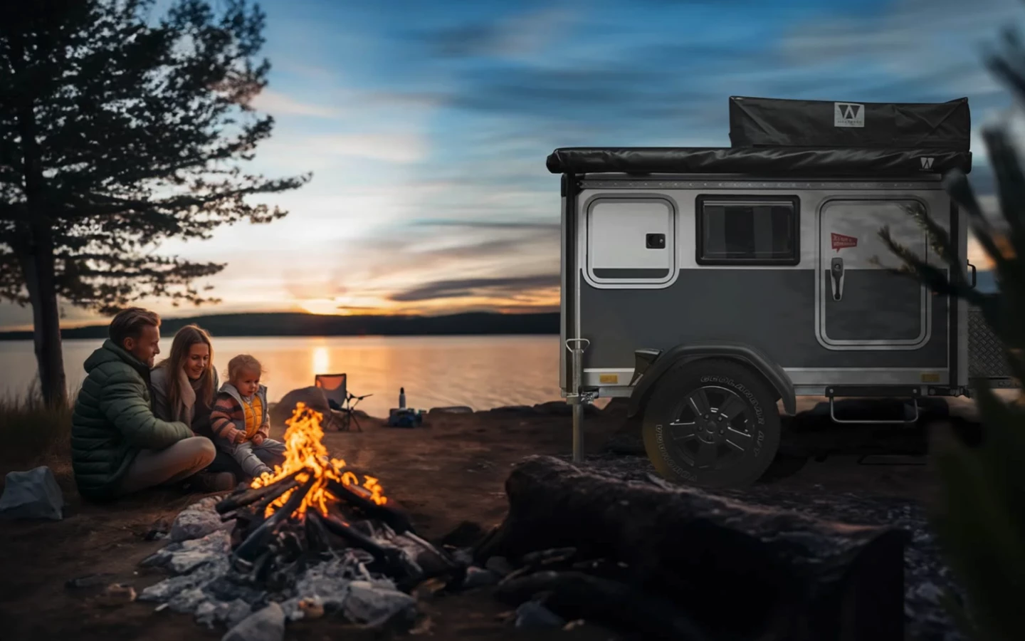 A truly tiny family camper, the Sportcaravan Cube 1 lets families of three or four sleep in a single space in a way other tent-topped trailers don't