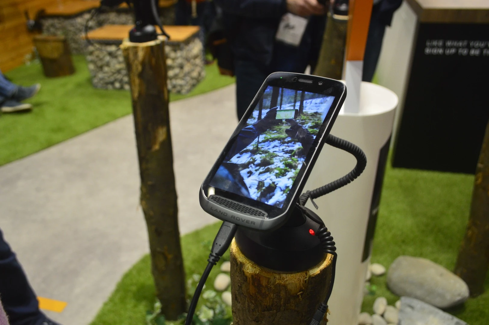 A modular phone, the Land Rover Explore comes with a mountable battery and GPS-boosting back pod