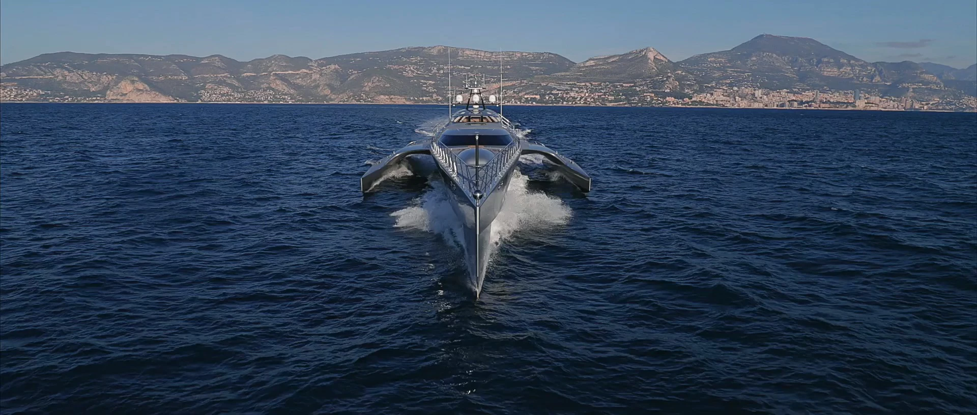 Yacht de Luxe's Jean-Jacques Coste specializes in multihull designs, like the hybrid-powered 174-foot (53-m) trimaran pictured