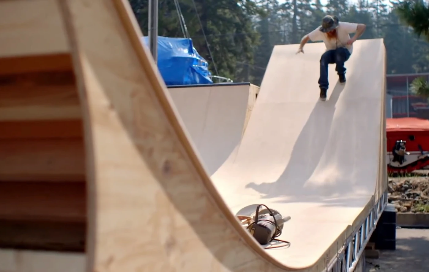 The ramps were polished for optimum skating speed