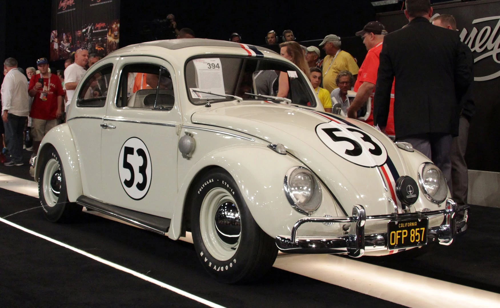 The Volkswagen Beetle as it was crossing the auction block and capturing the world record price for a Volkswagen Beetle