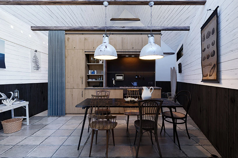 The central living cube separates the home into its separate quarters