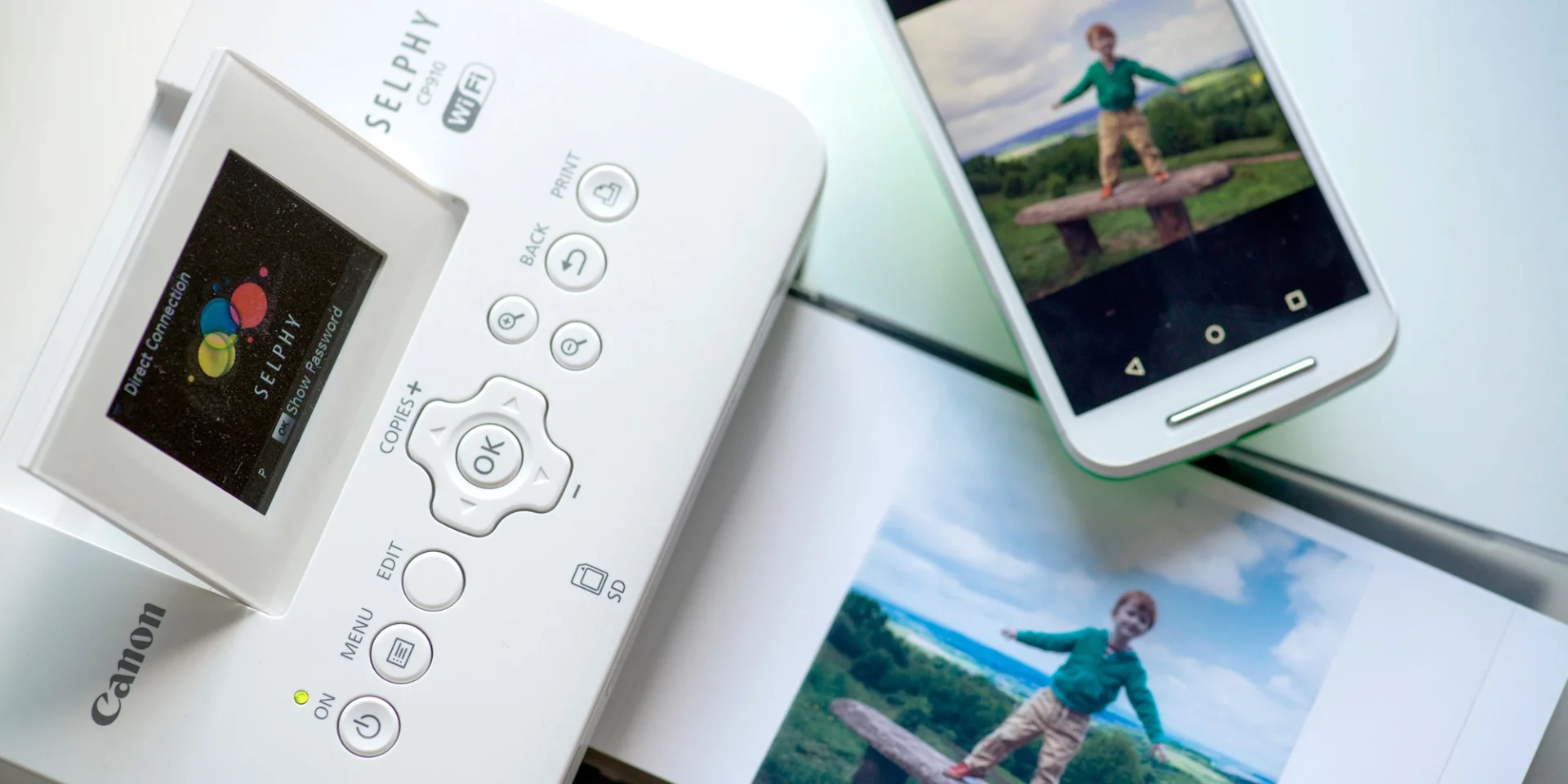 The Canon Selphy CP910 is a compact Wi-Fi compatible printer which uses dye-sublimation technology