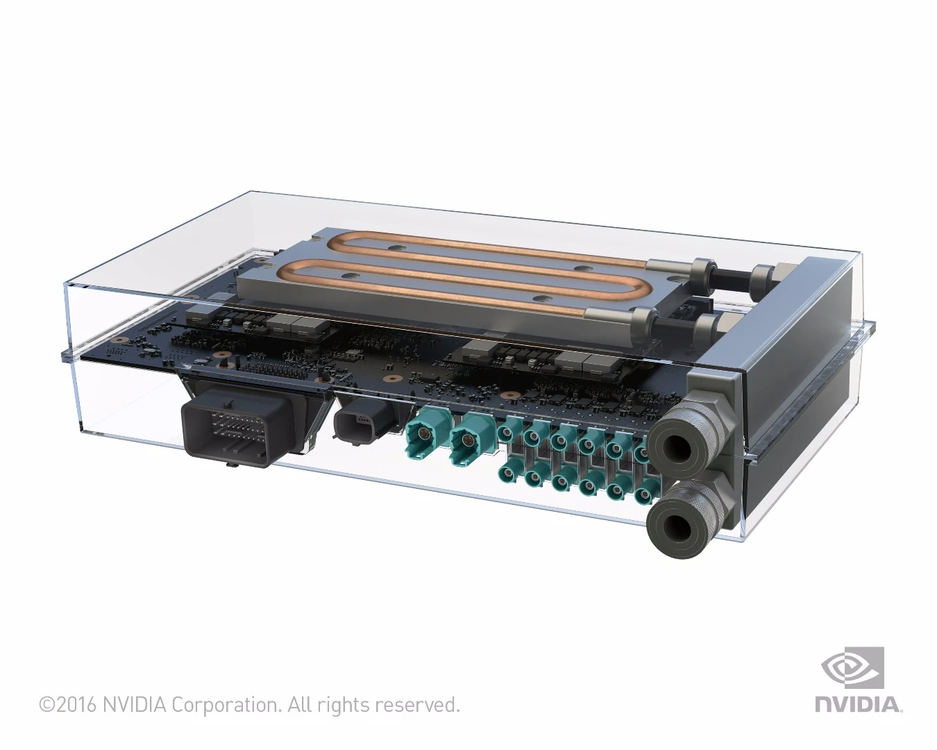 The new in-car computer features two next-gen Tegra CPUs and two next-gen GPUs