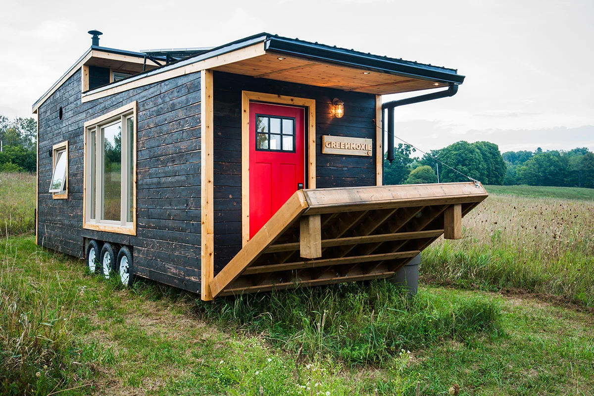 The Greenmoxie Tiny House boasts a novel drawbridge