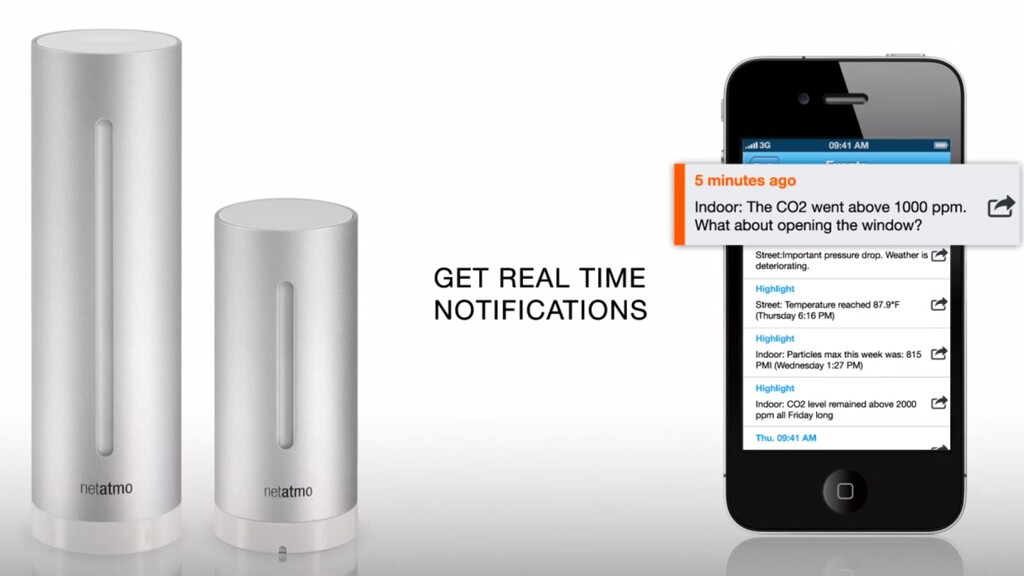 Netatmo's Urban Weather Station sends real time alerts when indoor CO2 levels rise