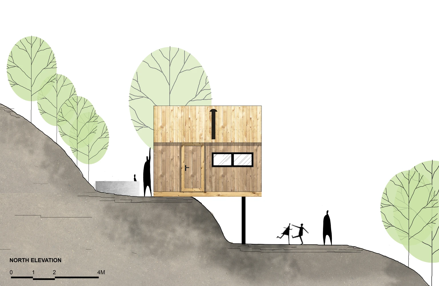 Cross section plans of the Forest House by Chu Van Dong