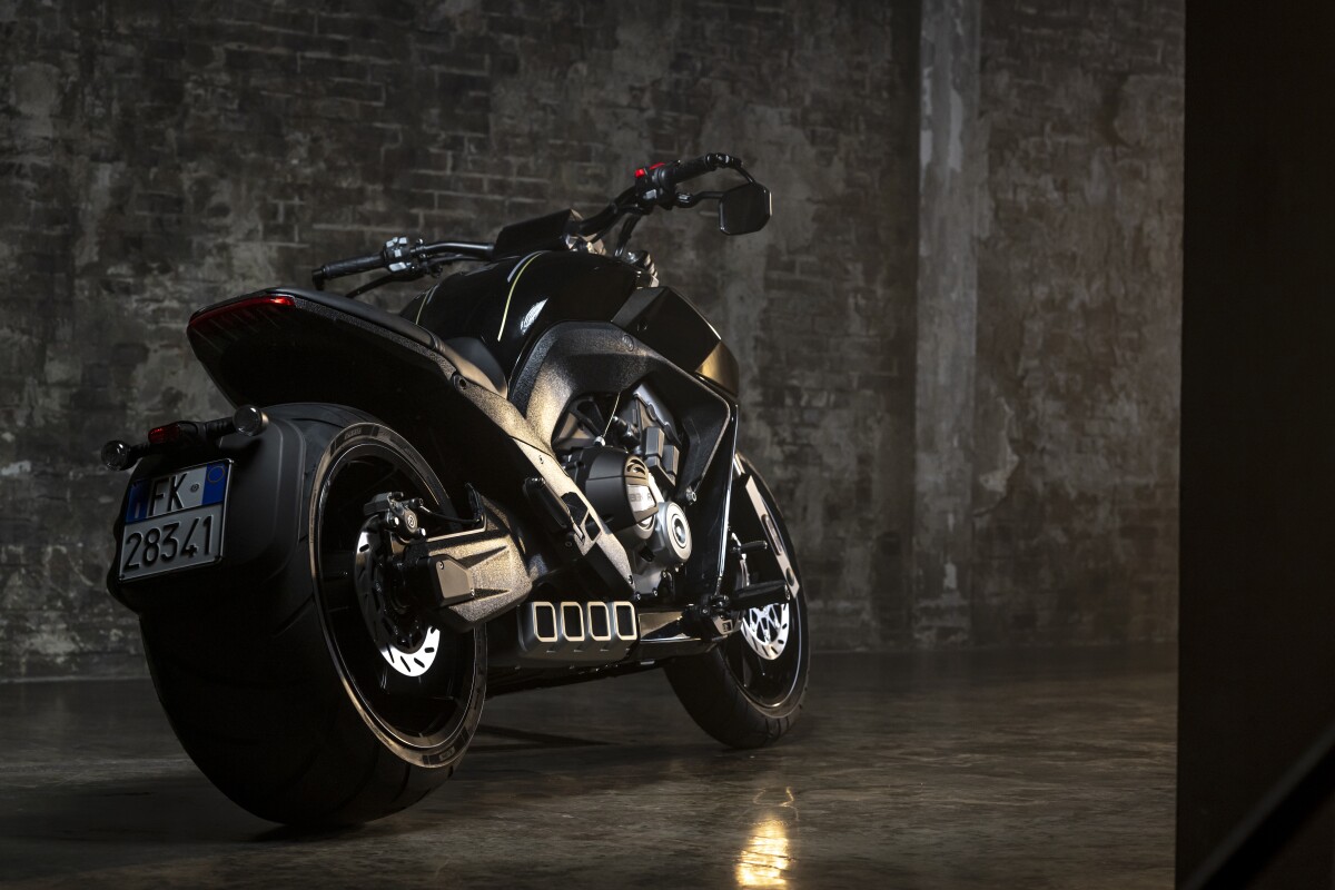 Benda's inline-four cruiser features the widest rear tire on a production bike