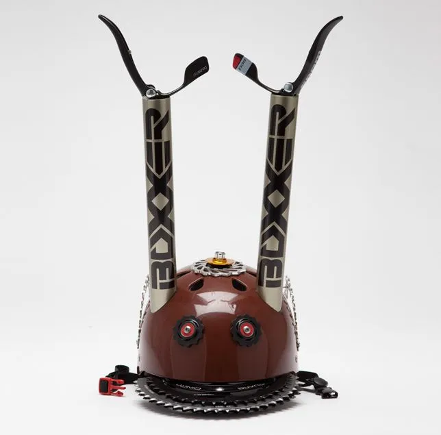 "Samurai Bike Helmet" by Nichole Beck is one of the works up for auction in the SRAM pART PROJECT