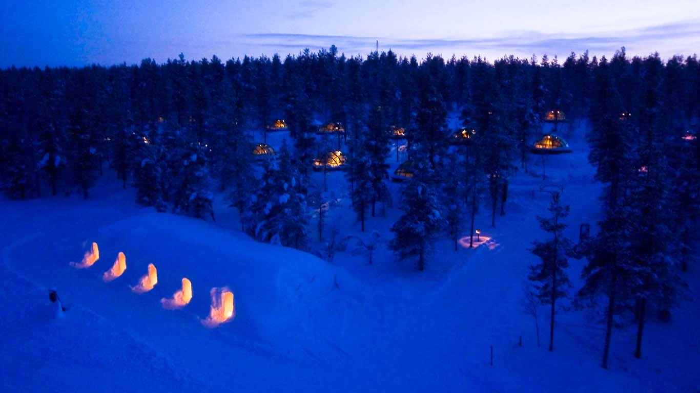 Located north of the Arctic circle in Finnish Lapland this hotel offers a variety of amazing accommodations, including see-through glass igloos letting you watch the northern lights from bed or classic snow igloos for the brave