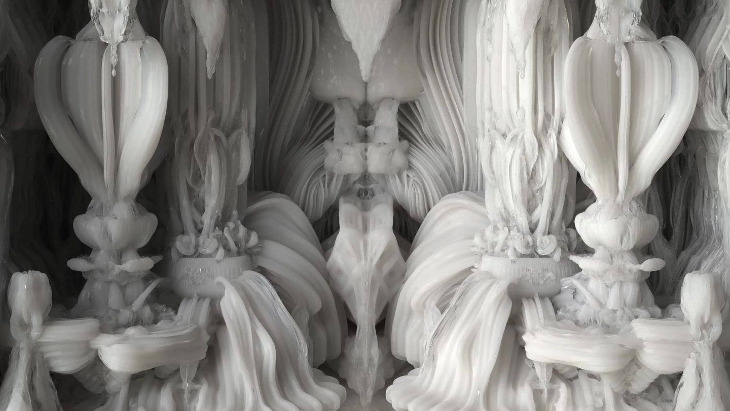 A close up of the software generated geometries (Photo: Hansmeyer / Dillenburger)