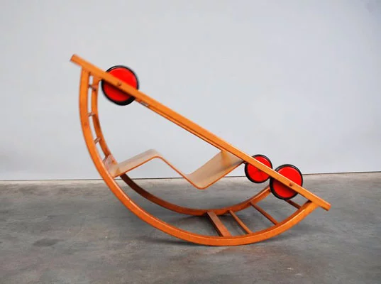 Schaukelwagon is a 1950s German toy that transforms from a racing car to a rocking chair for double the fun