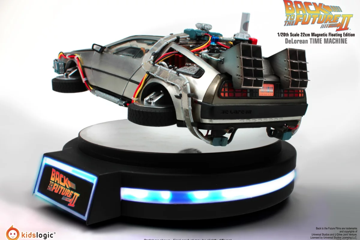Scale model replica of the Back the the Future II hovering DeLorean