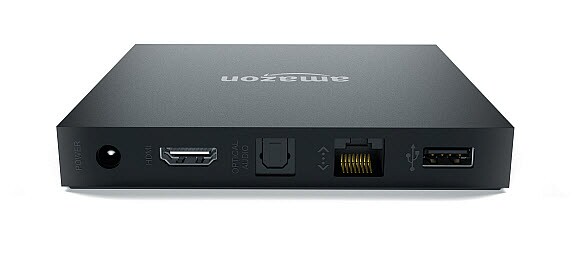 The back has USB 2.0, Ethernet ports, optical audio out, and power input